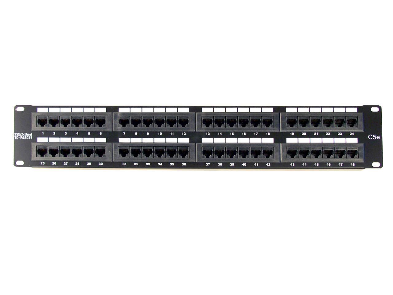 TRENDnet TC-P48C5E 48-Port CAT 5e RJ-45 UTP 19" Rack Mount Patch Panels