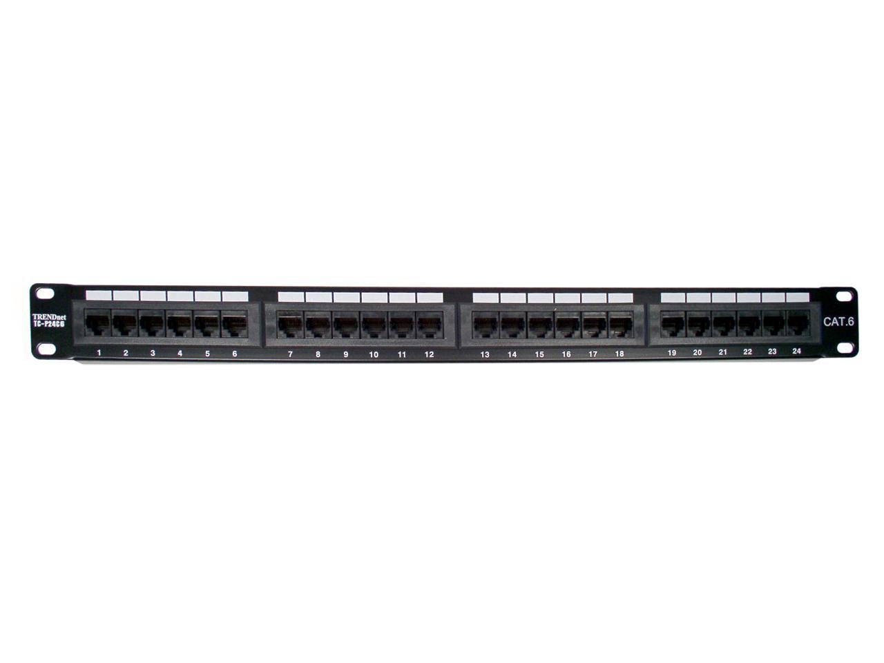 TRENDnet 24-Port Cat6 Unshielded Rackmount Patch Panel, TC-P24C6
