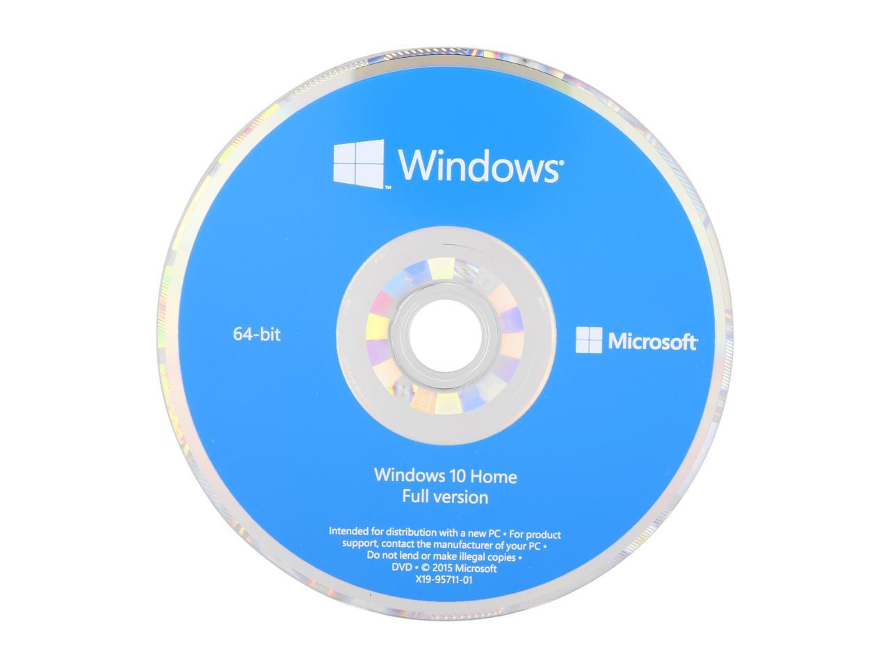 Windows 10 Home 64-Bit Installation / Recovery Disc Only - No License Key Included - OEM