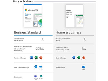 Microsoft Office Home & Business 2019 | One-time purchase, 1 device | PC/Mac Keycard