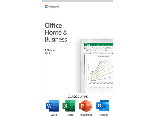Microsoft Office Home & Business 2019 | One-time purchase, 1 device | PC/Mac Keycard