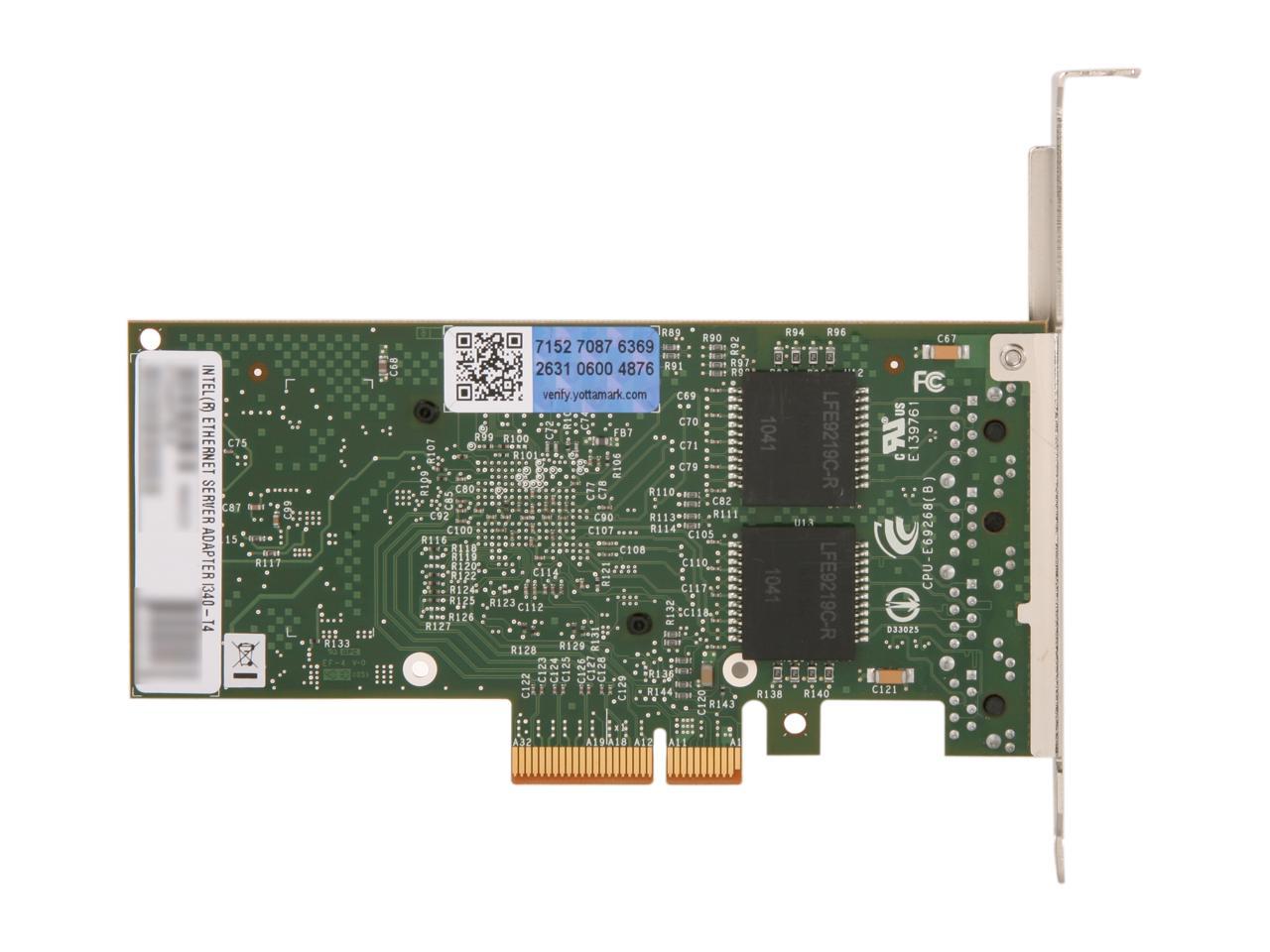Intel E1G44HTBLK Server Adapter I340-T4 (Bulk Pack) 10/100/1000Mbps PCI-Express 2.0 4 x RJ45