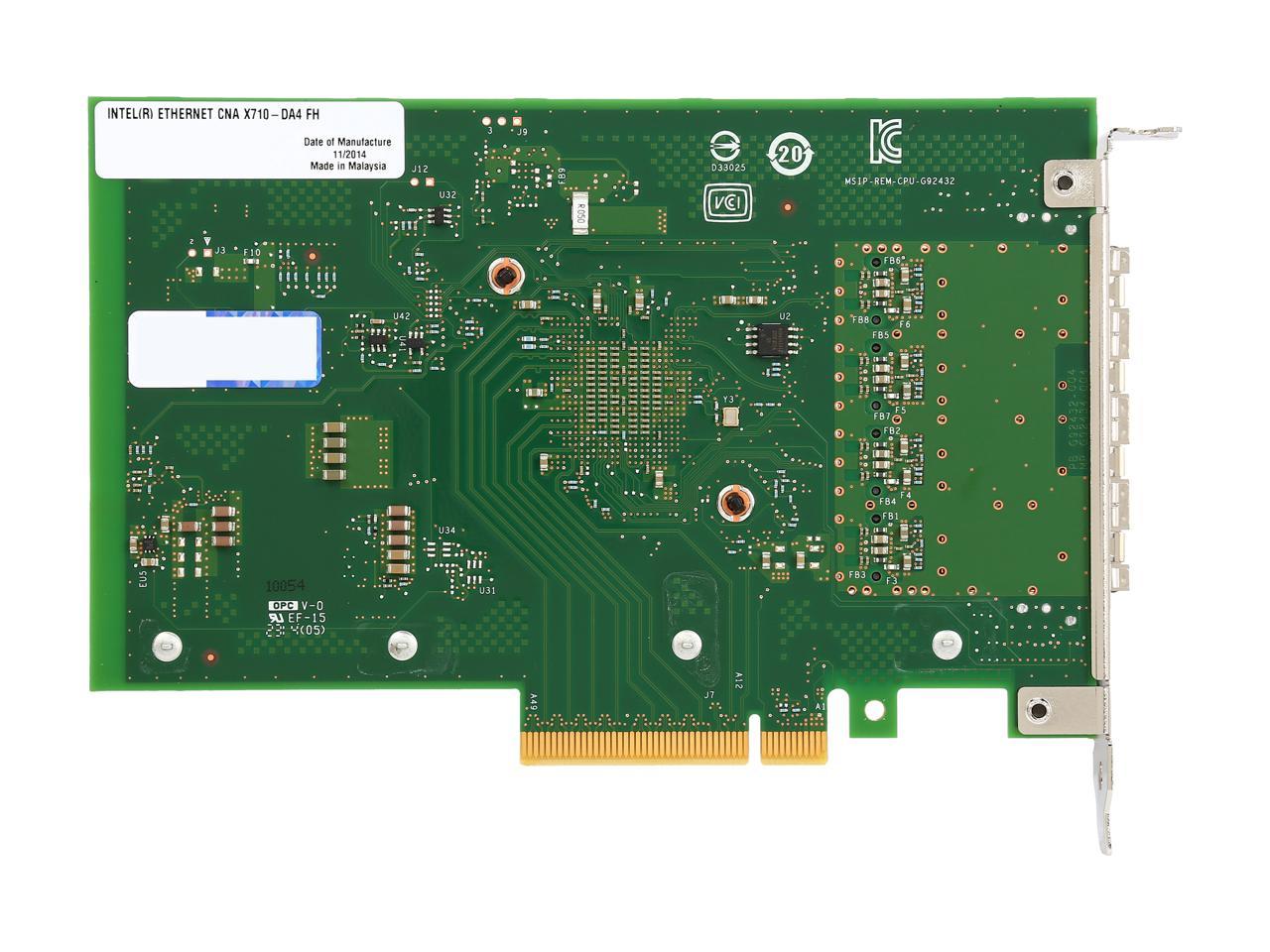 Intel X710DA4FHBLK Ethernet Converged Network Adapter Quad-Port 10GbE Low profile PCIe 3.0, x8 Quad port