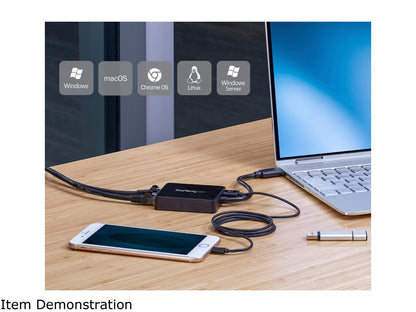StarTech.com USB 3.0 to Dual Port Gigabit Ethernet Adapter NIC w/ USB Port