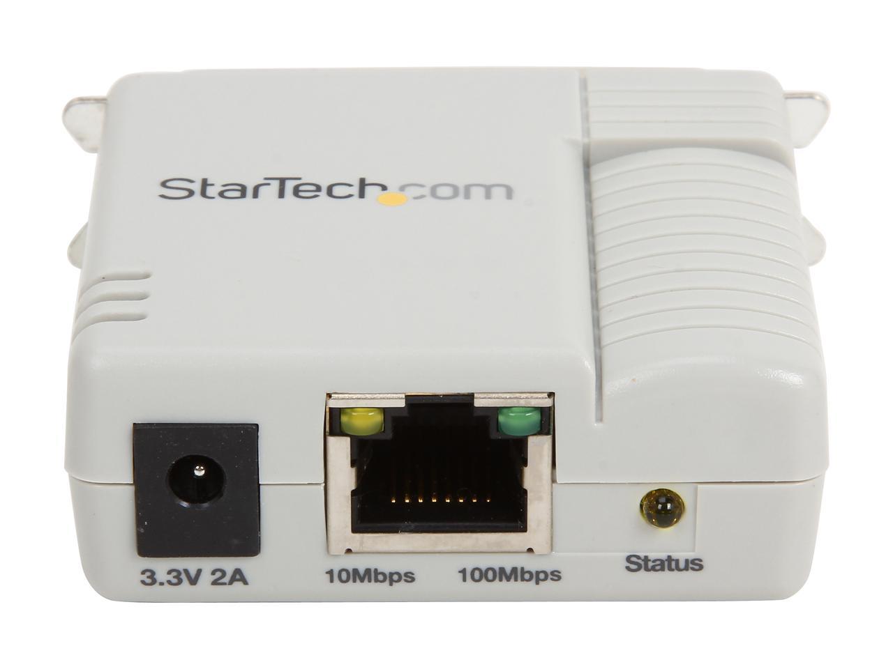StarTech.com PM1115P2 1 Port 10/100 Mbps Ethernet Parallel Network Print Server RJ45 Centronics