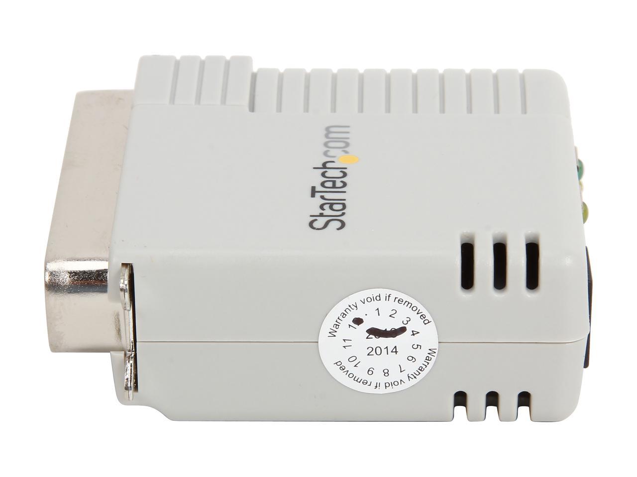 StarTech.com PM1115P2 1 Port 10/100 Mbps Ethernet Parallel Network Print Server RJ45 Centronics