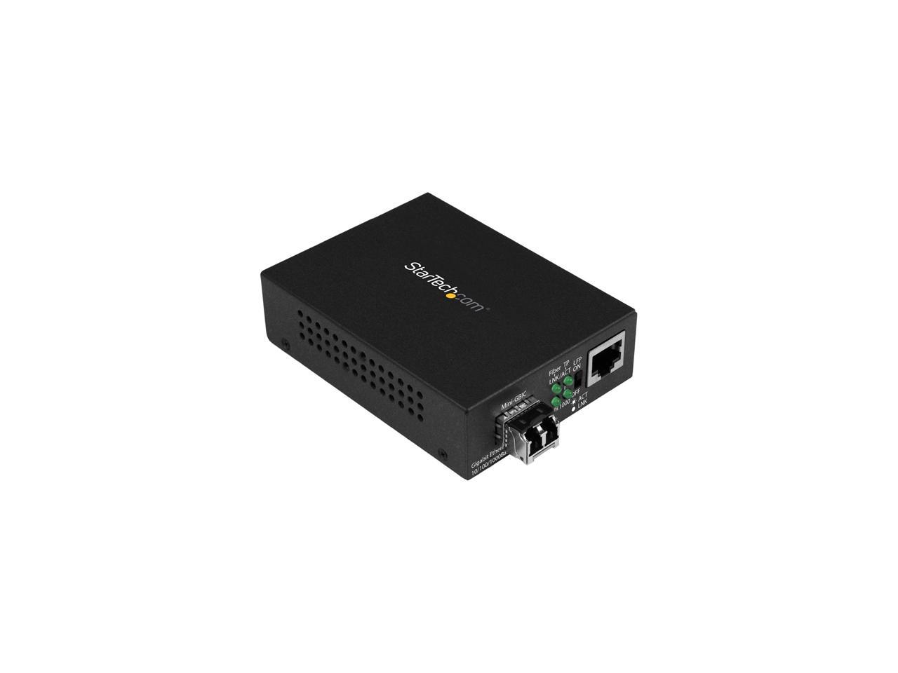 StarTech.com Gigabit Ethernet Fiber Media Converter - Compact - 850nm MM LC - 550m - With MM SFP Transceiver