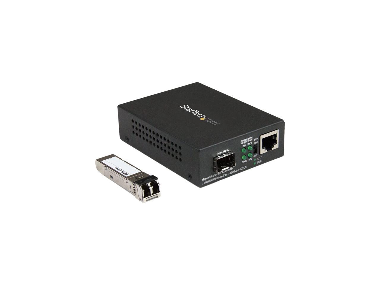 StarTech.com Gigabit Ethernet Fiber Media Converter - Compact - 850nm MM LC - 550m - With MM SFP Transceiver