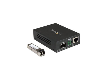 StarTech.com Gigabit Ethernet Fiber Media Converter - Compact - 850nm MM LC - 550m - With MM SFP Transceiver