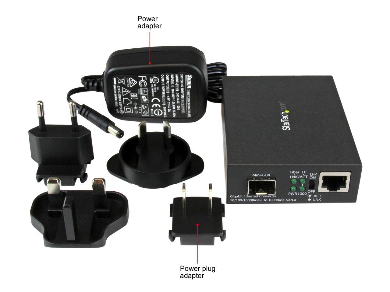 StarTech.com Gigabit Ethernet Fiber Media Converter with Open SFP Slot - Supports 10/100/1000 Networks