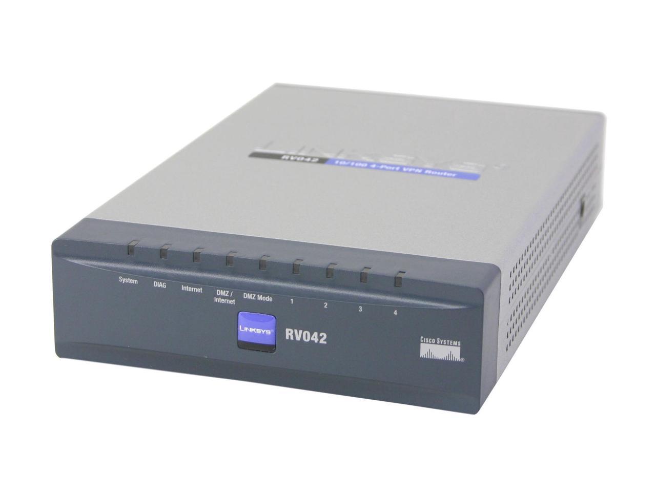 Cisco Small Business RV042 VPN Router 2 x 10/100Mbps WAN Ports 4 x 10/100Mbps LAN Ports