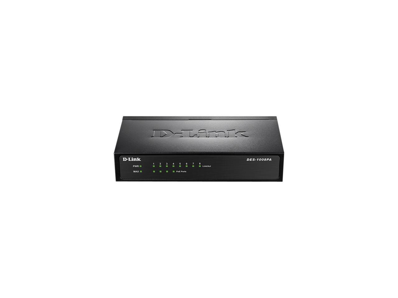 D-Link DES-1008PA Unmanaged Desktop Switch with 4 PoE Ports