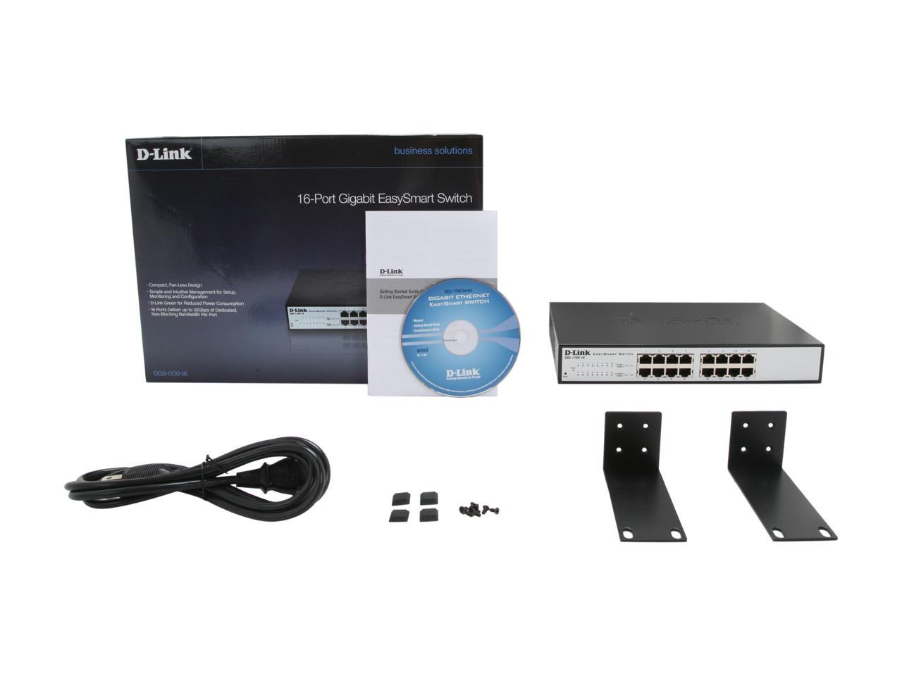 D-Link 16-Port EasySmart Gigabit Ethernet Switch (DGS-1100-16)