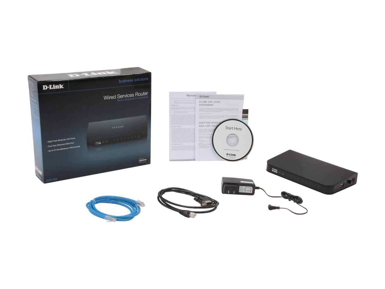 D-Link DSR-150 8-Port 10/100 VPN Router with Dynamic Web Content Filtering