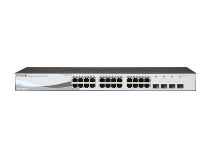 D-Link 28 Port Smart Managed Layer 2+ Gigabit Ethernet Switch with 4 Gigabit RJ45/SFP COMBO Ports (DGS-1210-28)