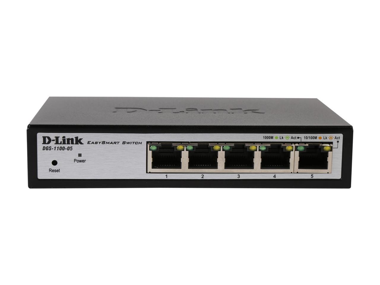 D-Link 5-Port EasySmart Gigabit Ethernet Switch - Lifetime Warranty (DGS-1100-05)