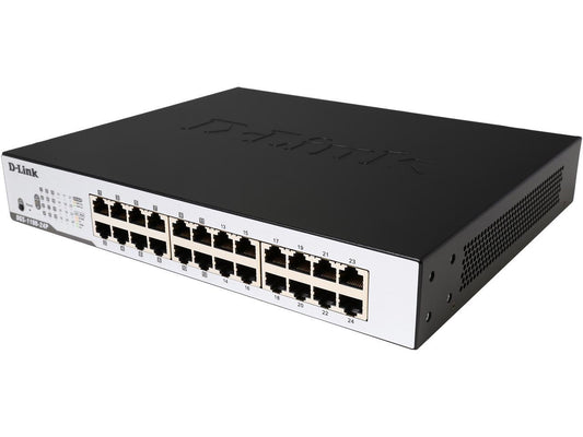 D-Link DGS-1100-24P 24-Port Gigabit EasySmart Metal Rackmount Switch with 12 PoE+ Ports