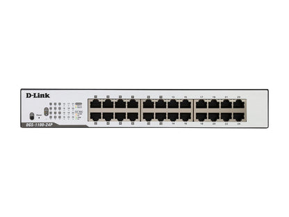 D-Link DGS-1100-24P 24-Port Gigabit EasySmart Metal Rackmount Switch with 12 PoE+ Ports