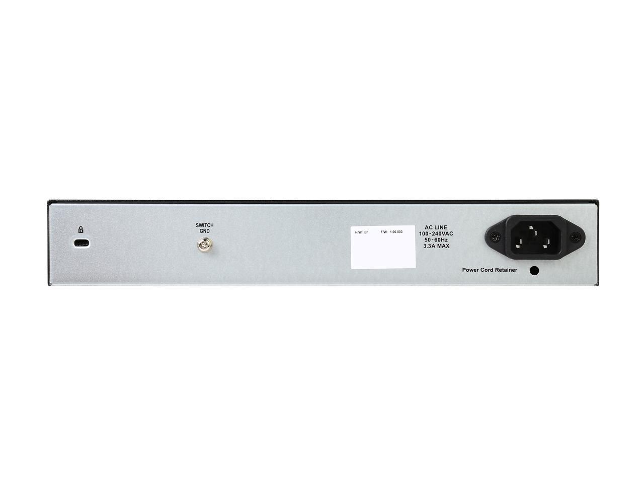 D-Link DGS-1100-24P 24-Port Gigabit EasySmart Metal Rackmount Switch with 12 PoE+ Ports