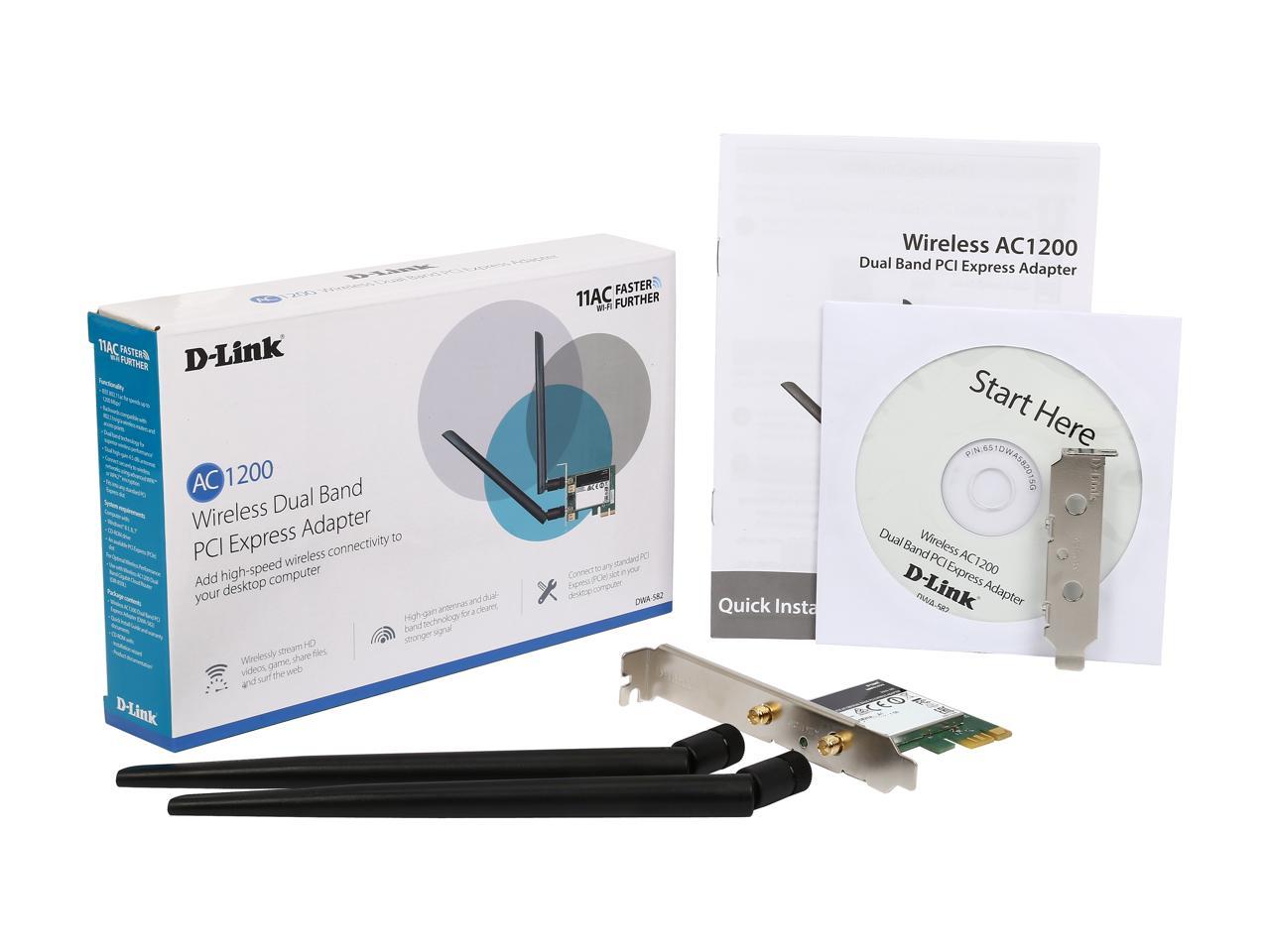 D-Link DWA-582 AC1200 Wi-Fi PCI Express Adapter