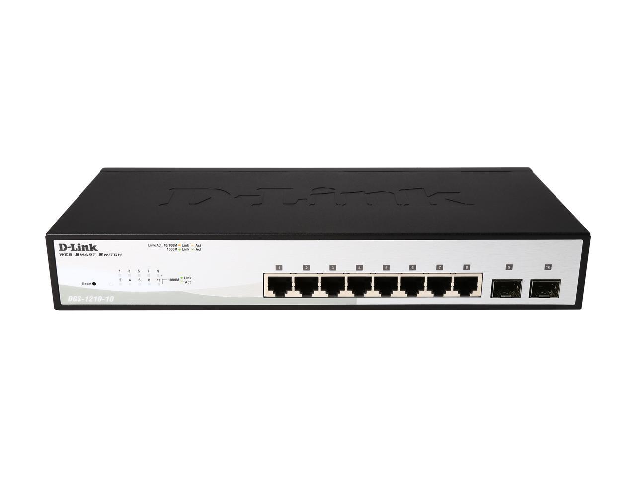 D-Link DGS-1210-10 10-port Gigabit Web Smart Switch Including 2 Gigabit SFP Ports