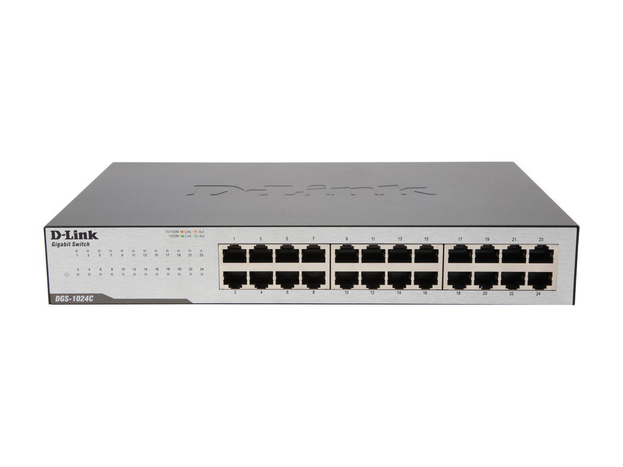 D-Link DGS-1024C 24-Port 10/100/1000 Mbps Gigabit Unmanaged Desktop Switch