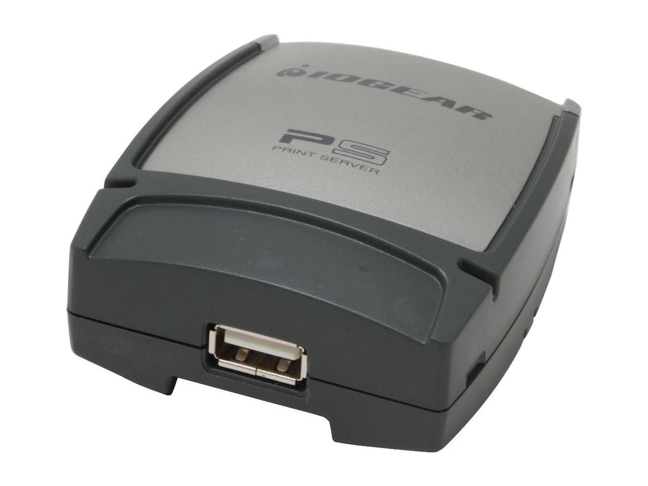 IOGEAR GPSU21 1-Port Print Server RJ45 USB 2.0