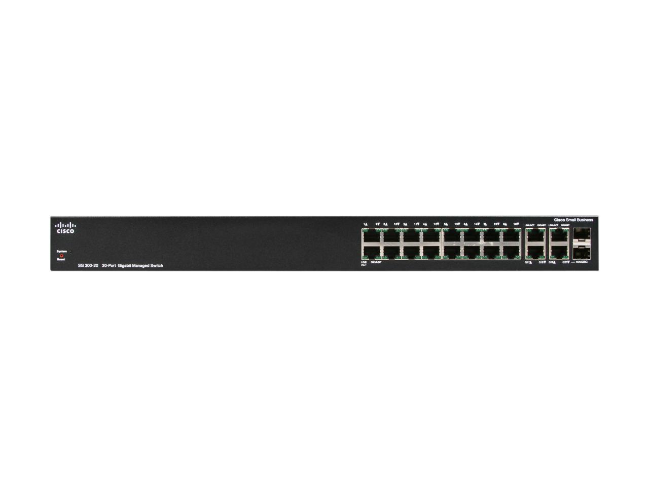 Cisco SG300-20 (SRW2016-K9-NA) 20-port Gigabit Managed Switch