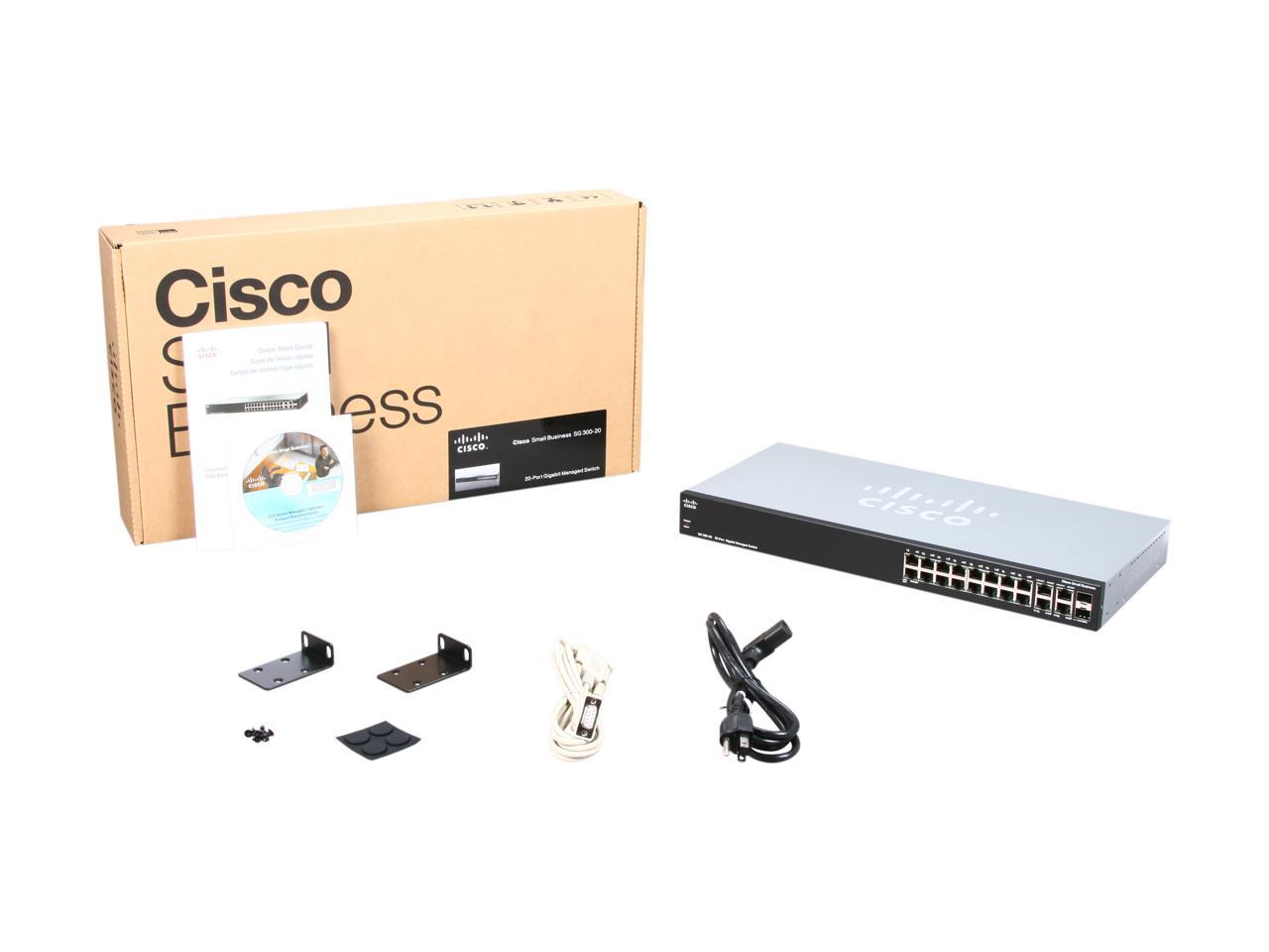 Cisco SG300-20 (SRW2016-K9-NA) 20-port Gigabit Managed Switch