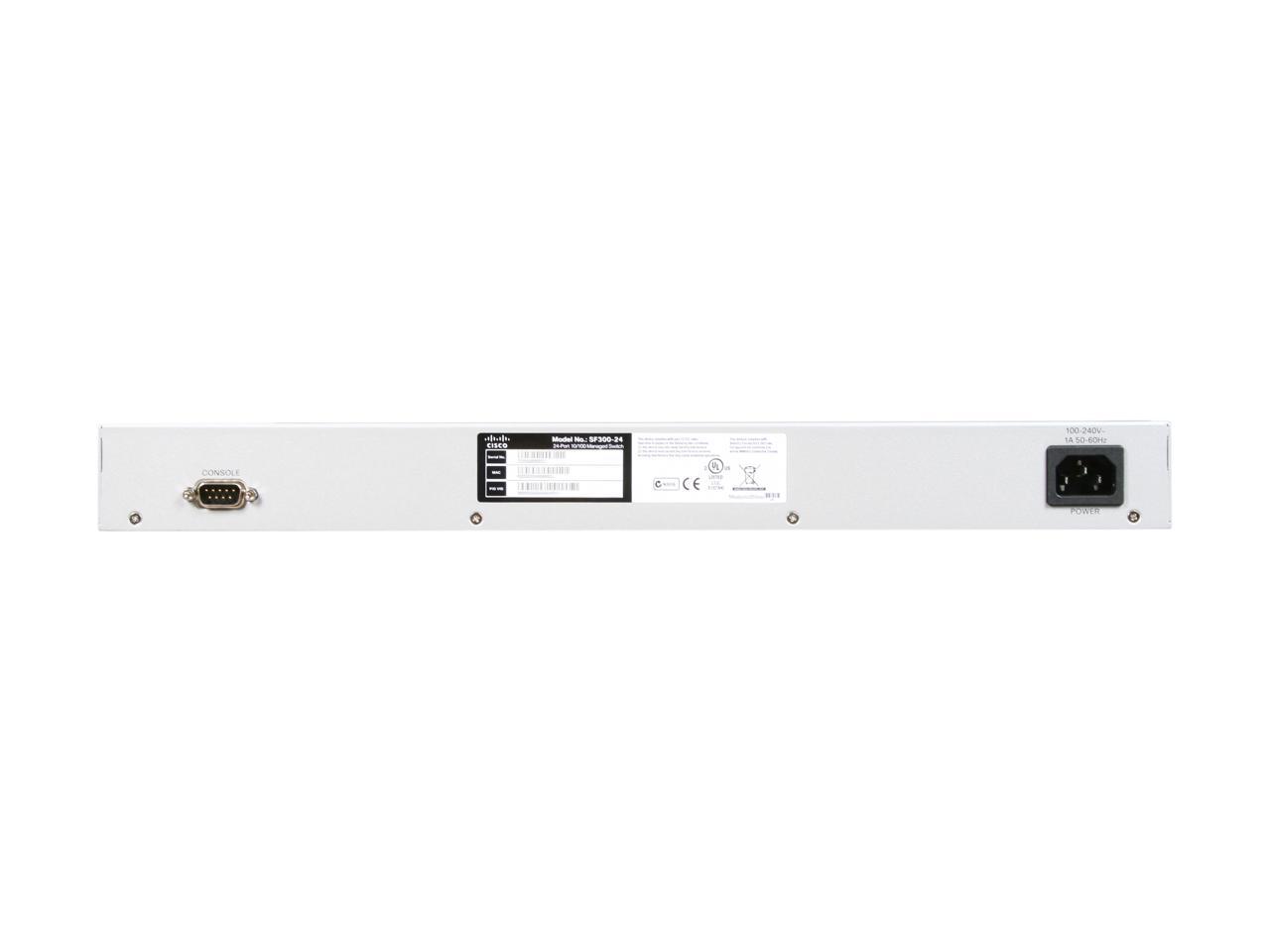 Cisco SF300-24 (SRW224G4-K9-NA) 24-port 10/100 Managed Switch with Gigabit Uplinks