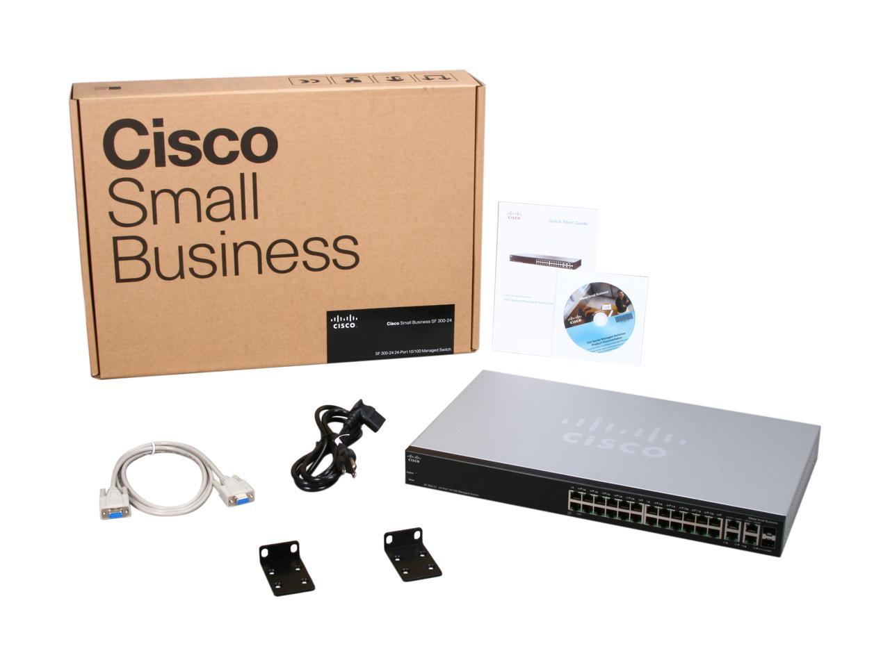 Cisco SF300-24 (SRW224G4-K9-NA) 24-port 10/100 Managed Switch with Gigabit Uplinks