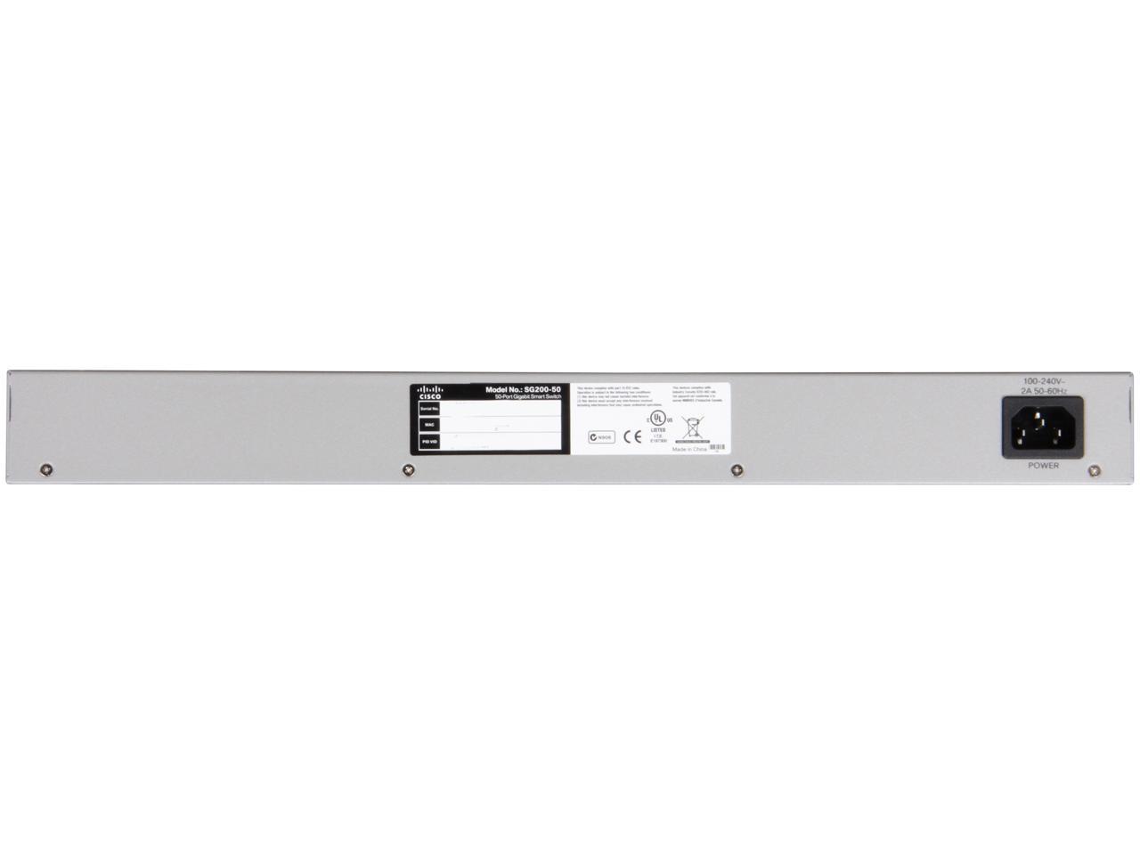 Cisco Small Business 200 Series SLM2048T-NA Smart SG200-50 Gigabit Switch