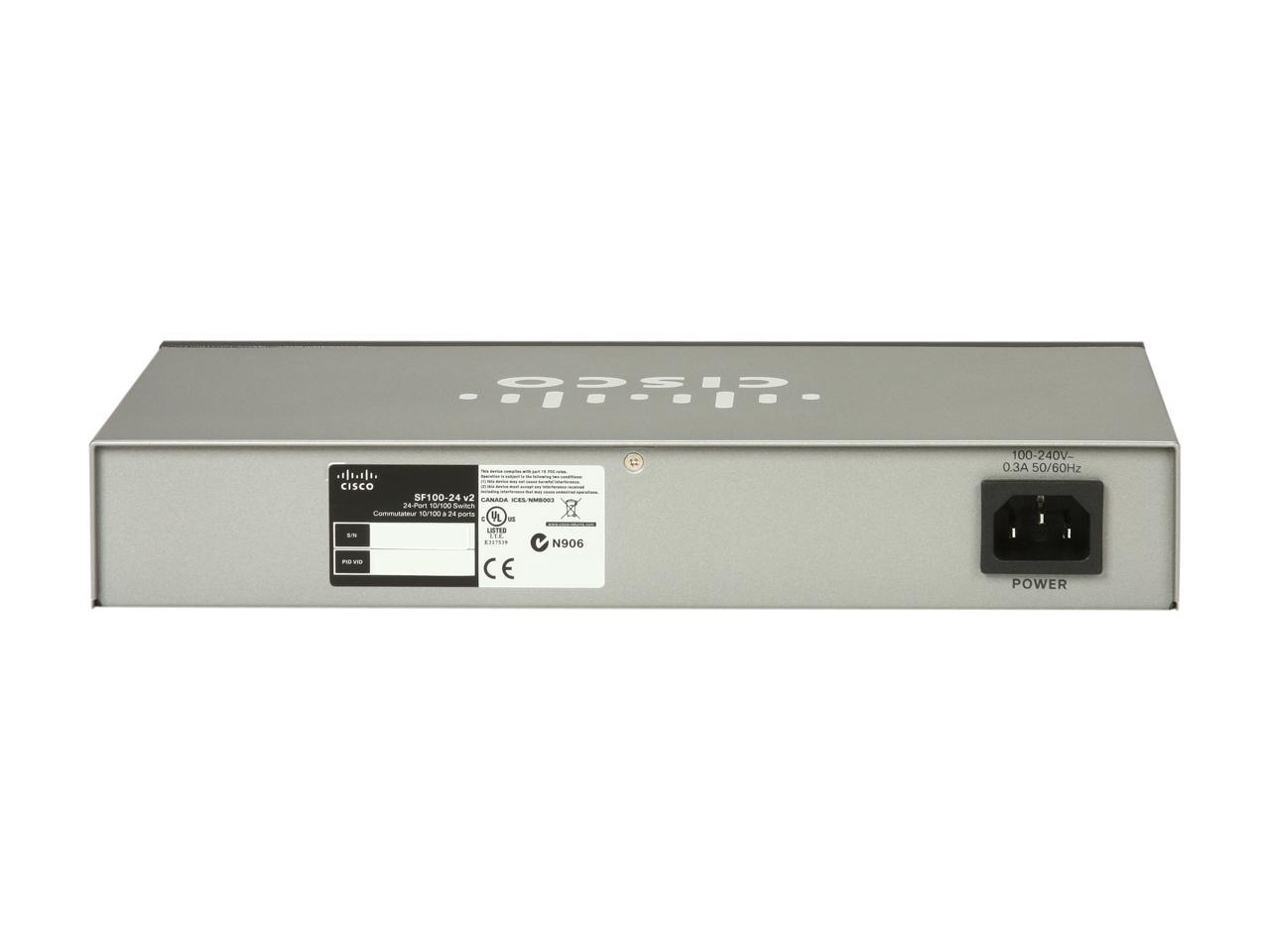 Cisco Small Business 100 Series SF100-24-NA 24-Port Ethernet Switch 10/100Mbps 24 x RJ45