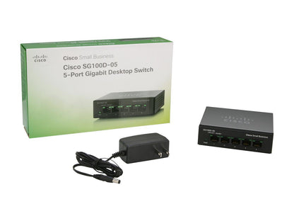 Cisco Small Business 100 Series SG100D-05-NA Unmanaged 5-Port Desktop Gigabit Switch