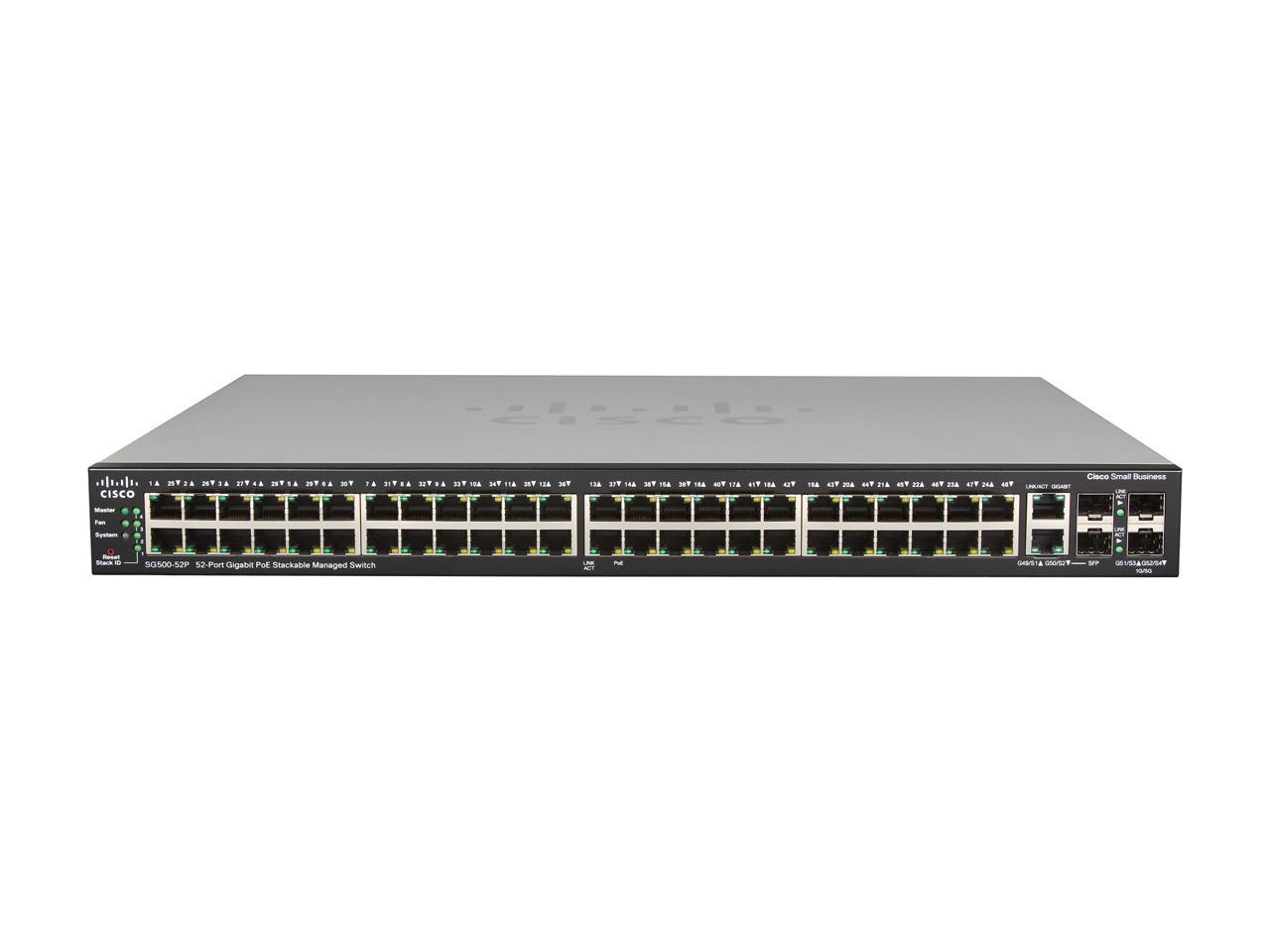 Cisco Small Business 500 Series SG500-52P-K9-NA Managed PoE Stackable Gigabit Ethernet Switch