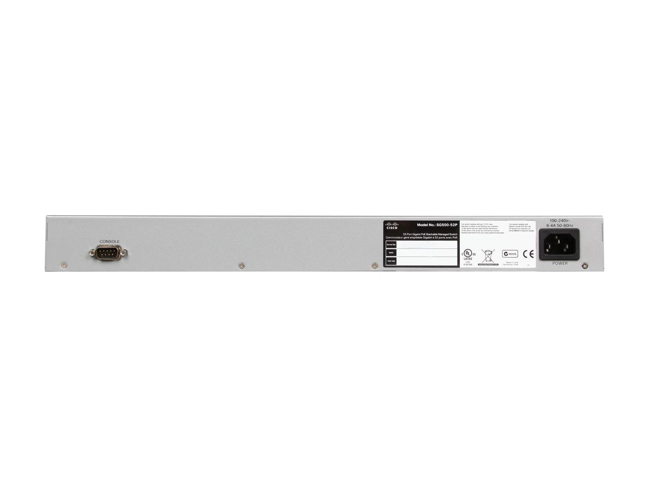 Cisco Small Business 500 Series SG500-52P-K9-NA Managed PoE Stackable Gigabit Ethernet Switch