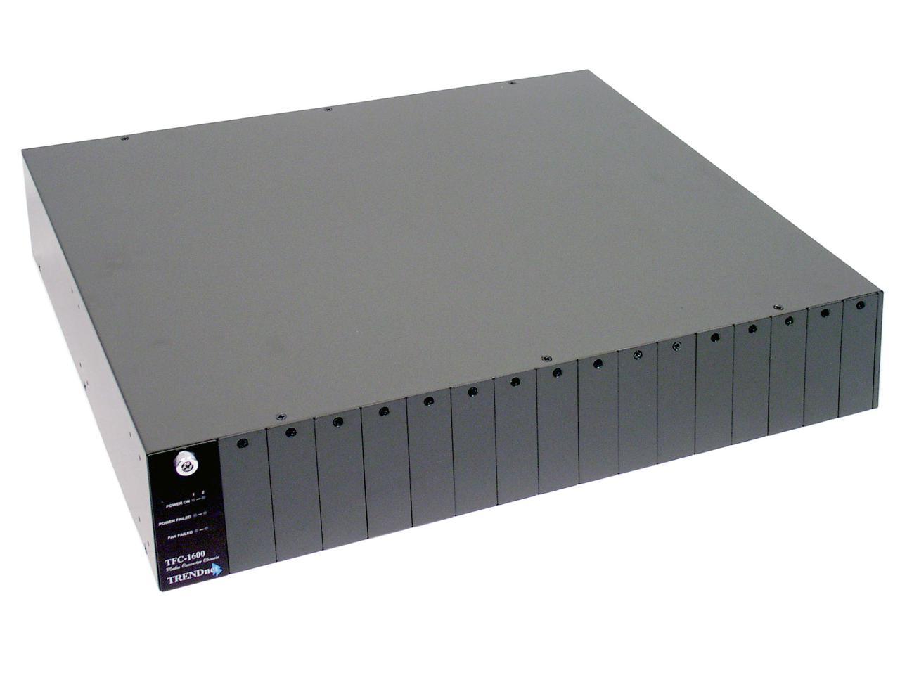 TRENDnet TFC-1600 16-Slot Chassis System for TFC series Fiber Converter 10/100 Mbps 1 x RJ-45 + 1 x RS-232