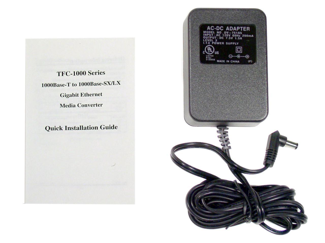 TRENDnet TFC-1000MSC Multi-Mode Fiber Converter with SC-Type Connector 1 Gbps 1x 1000Base-T, 1x 1000Base-SX