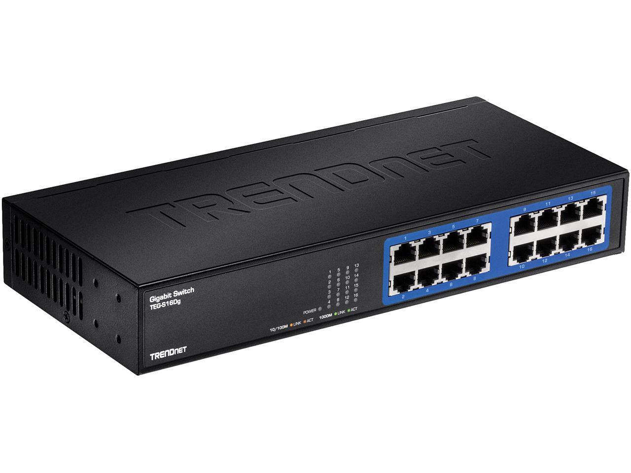 TRENDnet TEG-S16DG 16-Port Gigabit GREENnet Desktop Switch