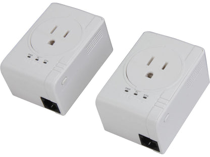 TRENDnet TPL-407E2K Powerline AV500 Nano Adapter Kit with Built-In Outlet, Up to 500Mbps