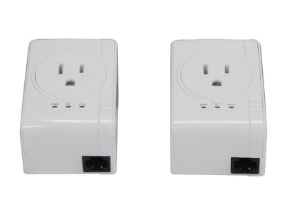 TRENDnet TPL-407E2K Powerline AV500 Nano Adapter Kit with Built-In Outlet, Up to 500Mbps