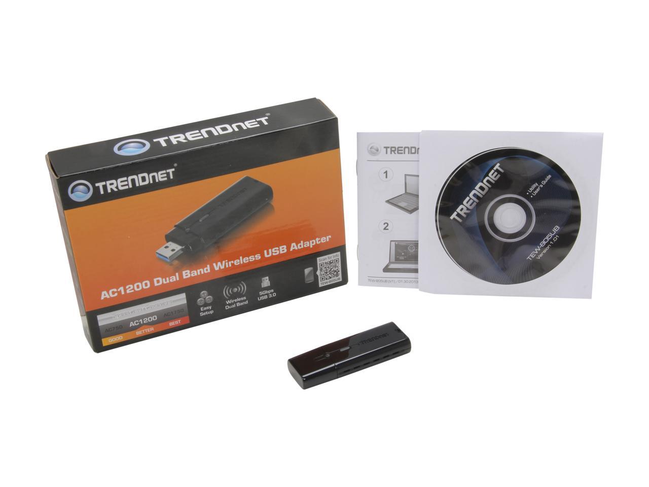 TRENDnet TEW-805UB AC1200 Dual Band Wireless USB Adapter