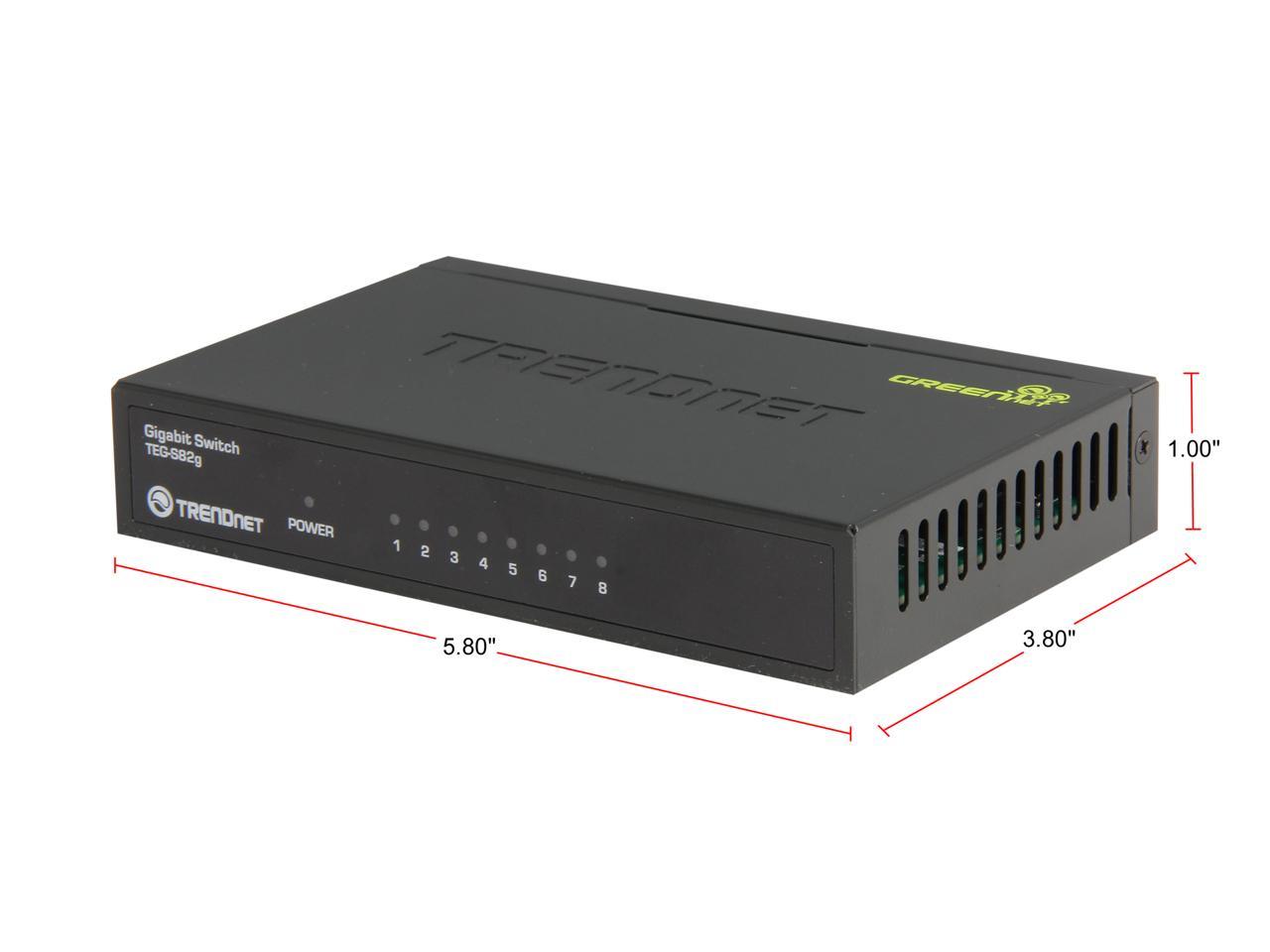 TRENDnet Unmanaged 8-Port Gigabit GREENnet Switch, TEG-S82G (Version v3.1R)