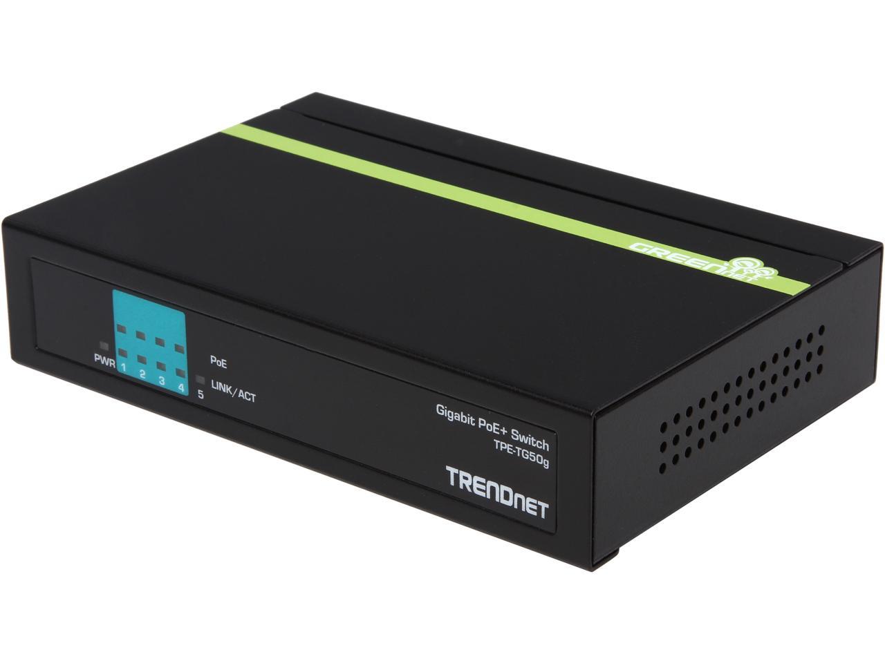 TRENDnet 5-port 10/100 Mbps PoE Switch (31W Power Budget) with Limited Lifetime warranty