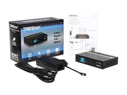 TRENDnet 5-port 10/100 Mbps PoE Switch (31W Power Budget) with Limited Lifetime warranty