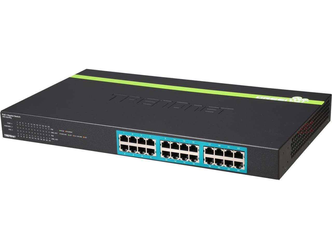 TRENDnet TPE-TG240g 24-Port Gigabit PoE+ Switch. Limited Life Time Warranty