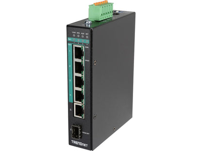 TRENDnet TI-PG541i 6-port Hardened Industrial Gigabit PoE+ Layer 2 Managed DIN-Rail Switch Limited Lifetime Warranty