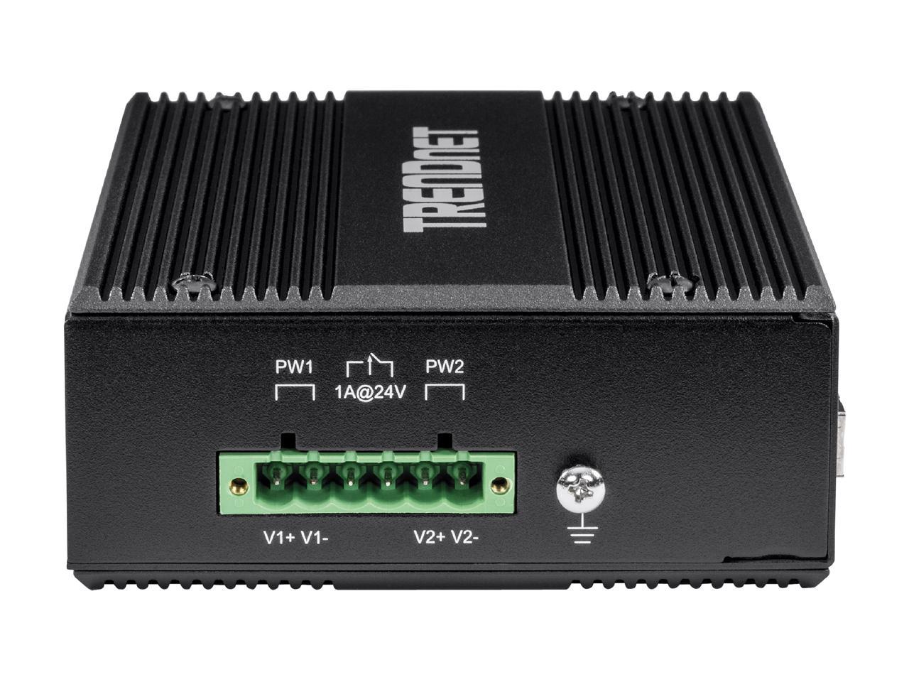 TrendNet TI-PG62B 6-Port Industrial Gigabit PoE+ DIN-Rail Switch 12-56V Limited Lifetime Warranty