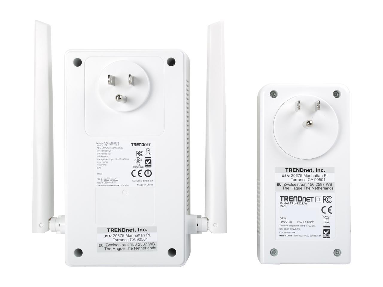 TRENDnet TPL-430APK Wi-Fi Everywhere Powerline 1200 AV2 Wireless Kit
