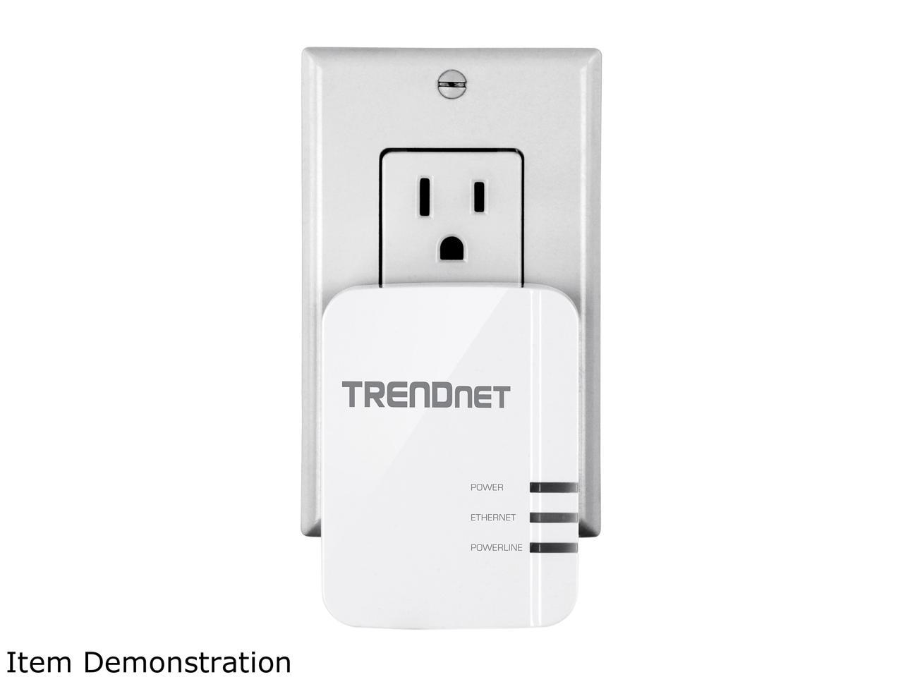 TRENDnet TPL-422E2K Powerline 1300 AV2 Adapter, IEEE 1905.1 & IEEE 1901, Gigabit Port (2-Pack)
